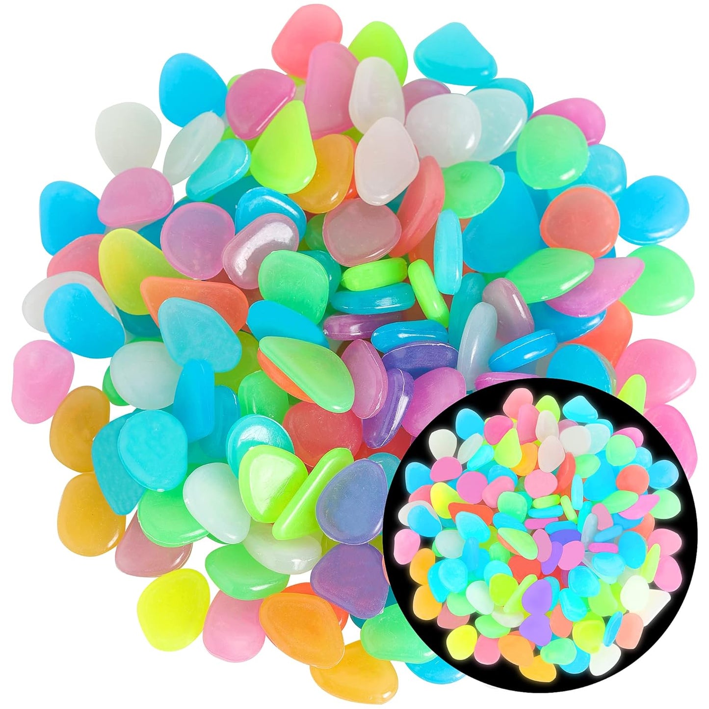 Luminous Glow Stones (200-Piece Set) β Eco-Friendly Mixed Color Pebbles for Garden, Walkway & Aquarium | Buy 1 Get 1 FREE Special