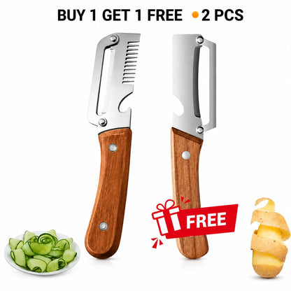 Stainless Steel-Natural Non-slip Wooden Handle Knife (BUY 1 GET 1 FREE)