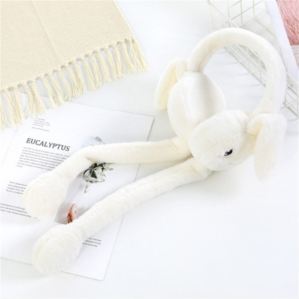 Very Soft Bunny Ear Muffs Moving Ears ( Winter Special )