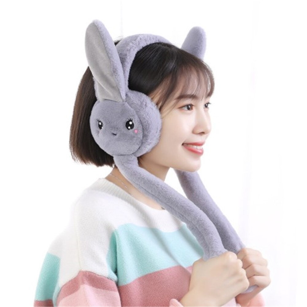 Very Soft Bunny Ear Muffs Moving Ears ( Winter Special )