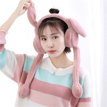 Very Soft Bunny Ear Muffs Moving Ears ( Winter Special )