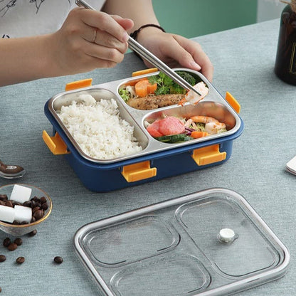 Stainless Steel Bento Lunch Box (3 Grid)