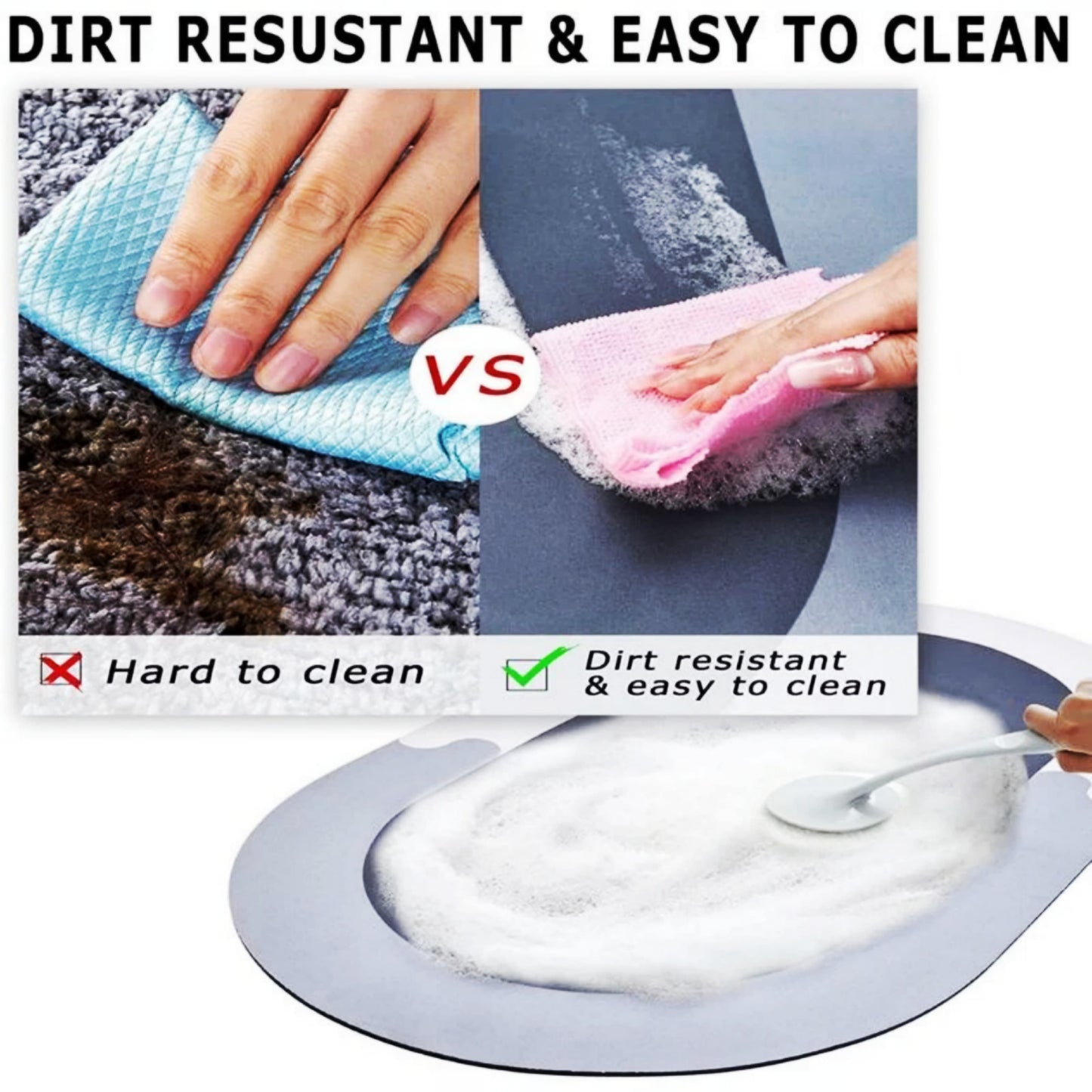 Mesh Bathroom And Kitchen Water Absorbing Quick Dry Non-Slip Floor Mats