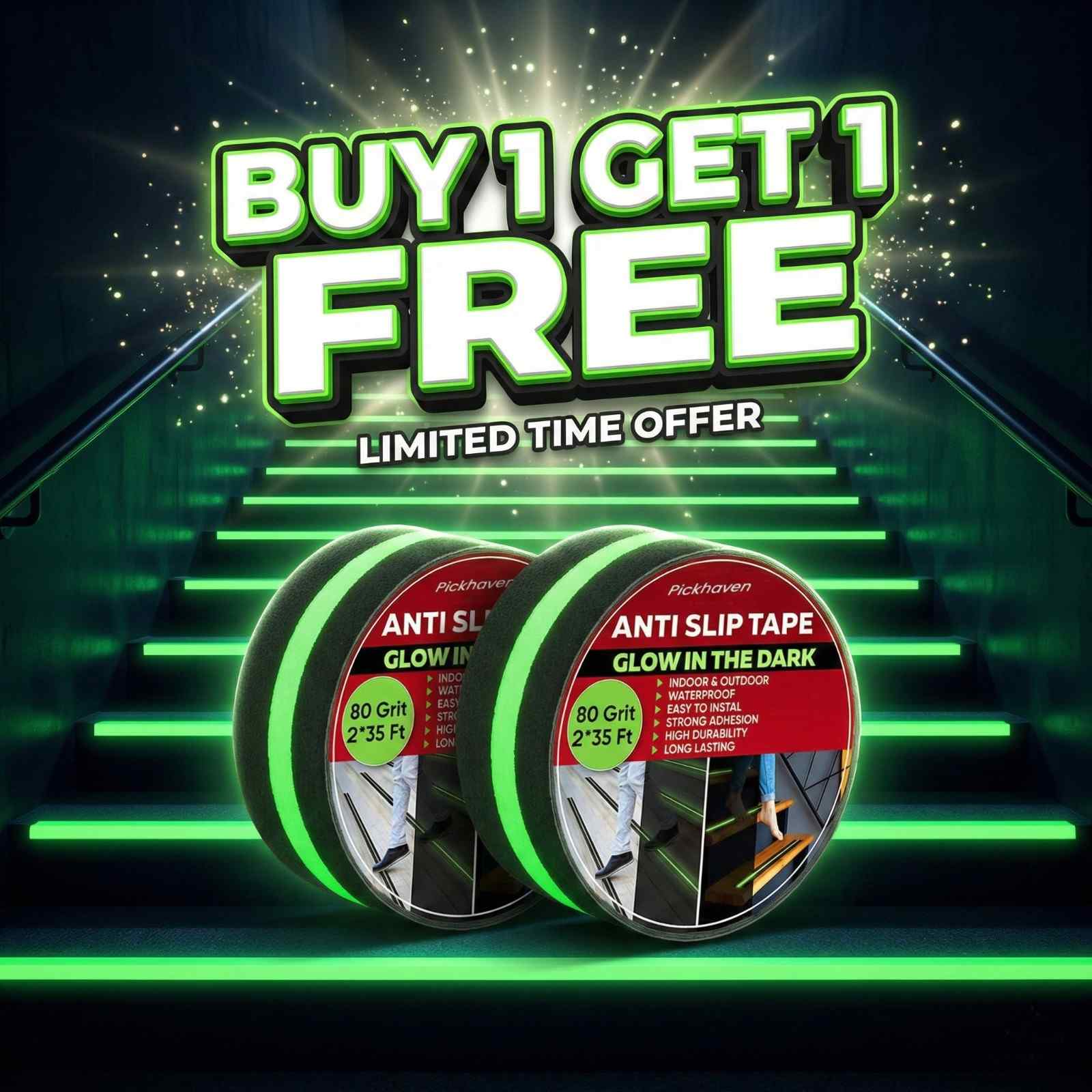 ANTI SLIP TAPE FOR ANY SURFACE - 35ft Length - Buy 1 Get 1 Free!! 🔥