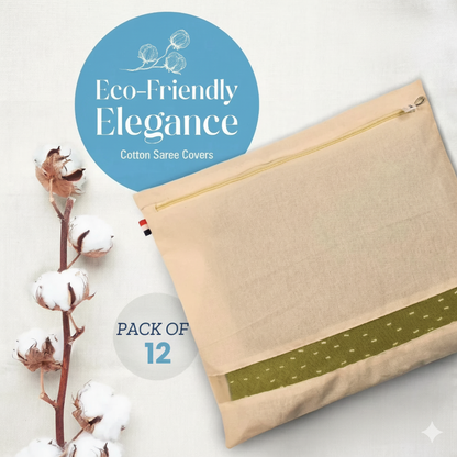 Premium Cotton Saree Covers with Zip ( Pack Of 6 Pieces )