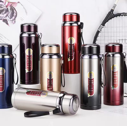 Insulated Water Bottle Thermos Vacuum Stainless Steel Dink With Rope Handle Cover Hight Quality Bottle ( 24 Hours COLD And HOT Water )