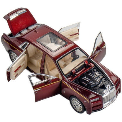 1:24 Rolls Royce Phantom Die Cast Car Model Toy for Kids 21cm Pull Back Simulation Ghostly Alloy Car Toy With Sound/Light Gifts