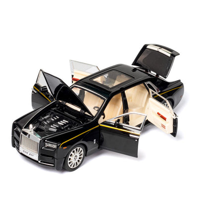 1:24 Rolls Royce Phantom Die Cast Car Model Toy for Kids 21cm Pull Back Simulation Ghostly Alloy Car Toy With Sound/Light Gifts