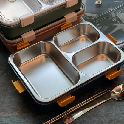 Stainless Steel Bento Lunch Box (3 Grid)