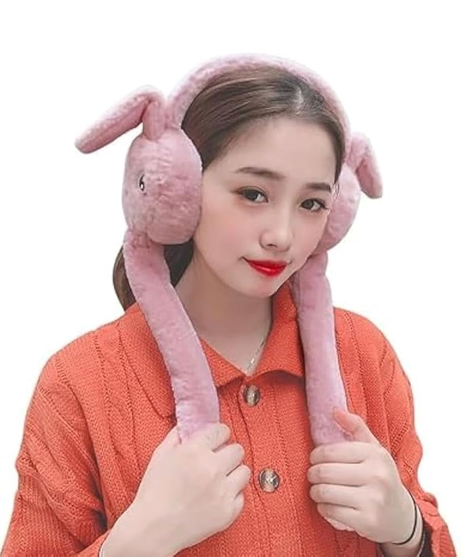 Very Soft Bunny Ear Muffs Moving Ears - Any 1 Random colour