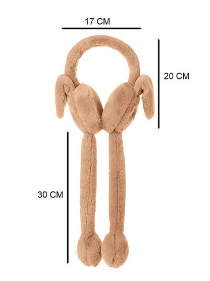 Very Soft Bunny Ear Muffs Moving Ears - Any 1 Random colour