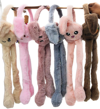 Very Soft Bunny Ear Muffs Moving Ears - Any 1 Random colour