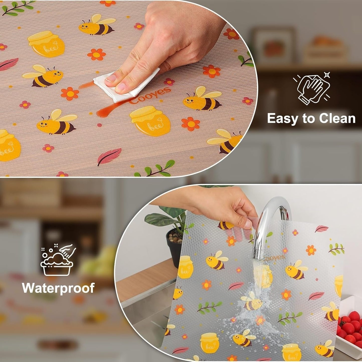 Anti-Slip Waterproof Cabinet & Drawer Liner (Random Prints)