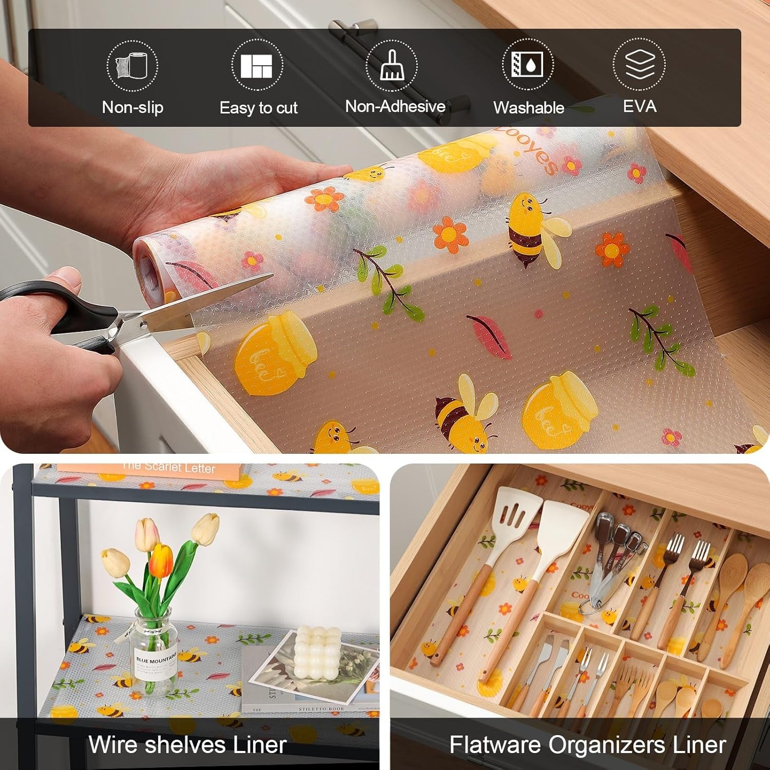 Anti-Slip Waterproof Cabinet & Drawer Liner (Random Prints)