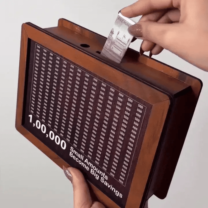 Big Money Saving Milestone Wooden Box - Save Rs 1,00,000/- In Invest Rs 333/-